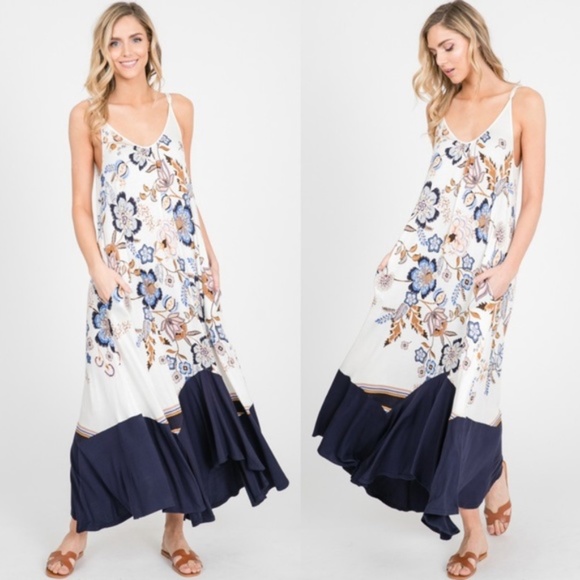 Dresses & Skirts - 014 boho Floral Print Cami Maxi Dress
